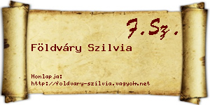 Földváry Szilvia névjegykártya
