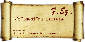 Földváry Szilvia névjegykártya