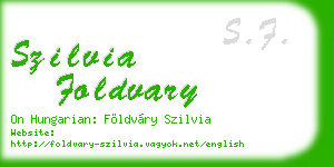 szilvia foldvary business card